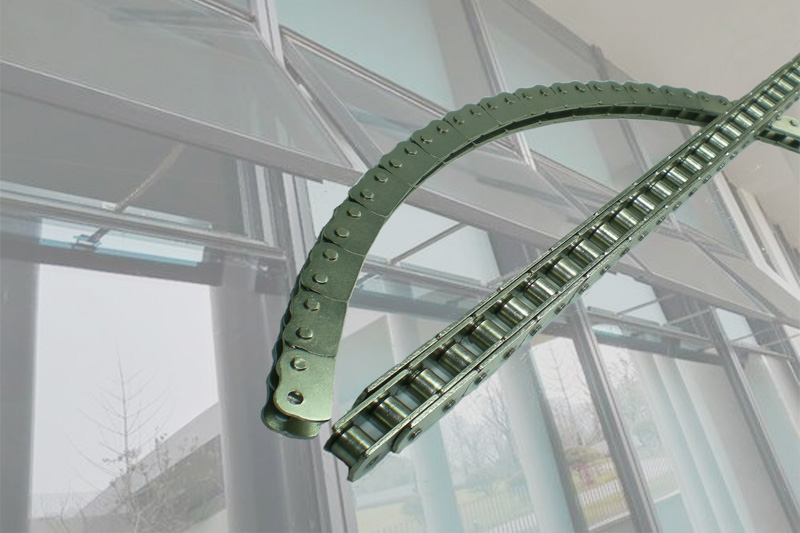Anti-sidebow chains for automatic doors and windows